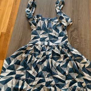 Prana Blue and White Geometric Kids Dress